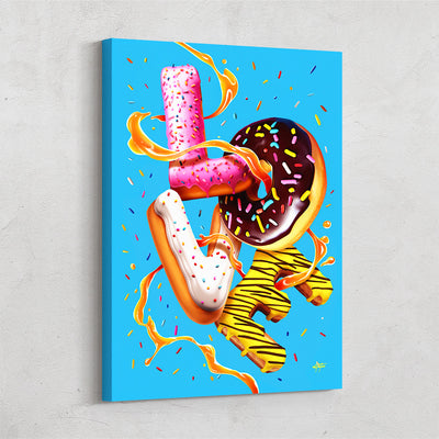 Love Donuts Canvas Art Colorful Typography Pastry Wall Art