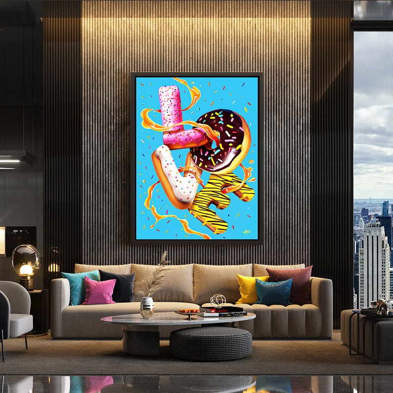 Love Donuts Wall Art Modern Living Room Donut Lettering Poster