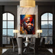 Modern chic Tribal African Woman wall decor in a dining room