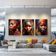 Modern colorful African Tribal Wall decor set in a living room