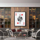 Modern Queen of Hearts wall art in a living room