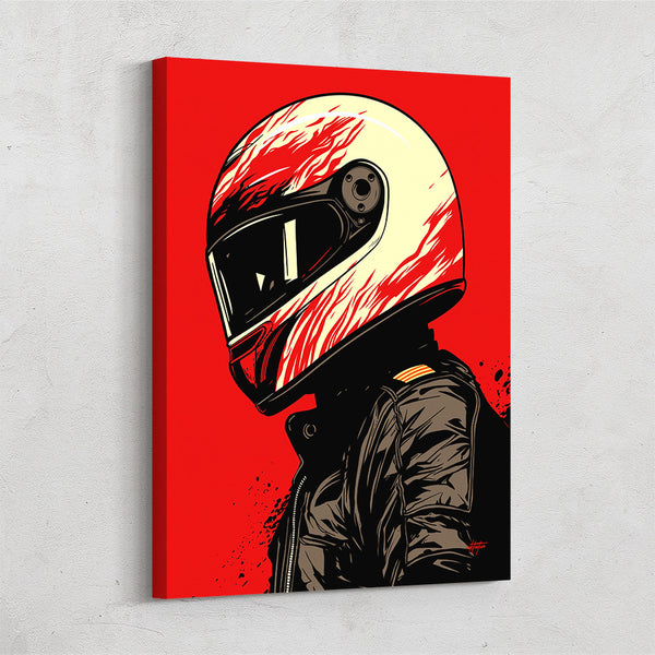 The Essence of Speed with Inktuitive's Moto Helmet Canvas Art