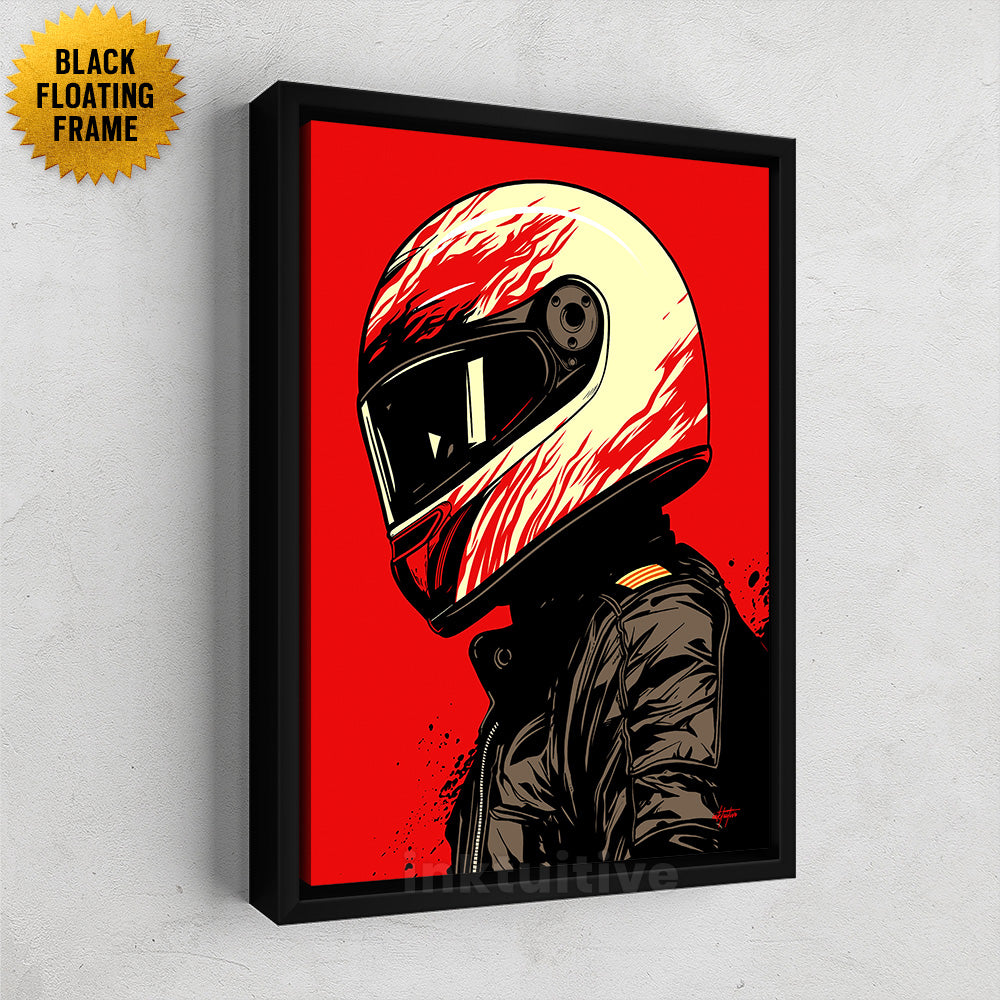 The Essence of Speed with Inktuitive's Moto Helmet Canvas Art