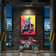 Motorcycle dirtbike colorful canvas art