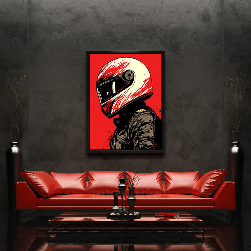 The Essence of Speed with Inktuitive's Moto Helmet Canvas Art 12x16 / Canvas