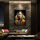 Native American Woman luxury wall decor in a living room