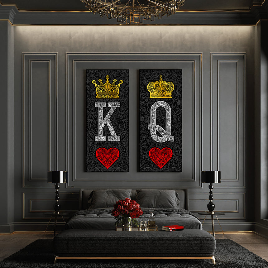 Ornate King & Queen 2 Piece Set: Timeless Love and Authority