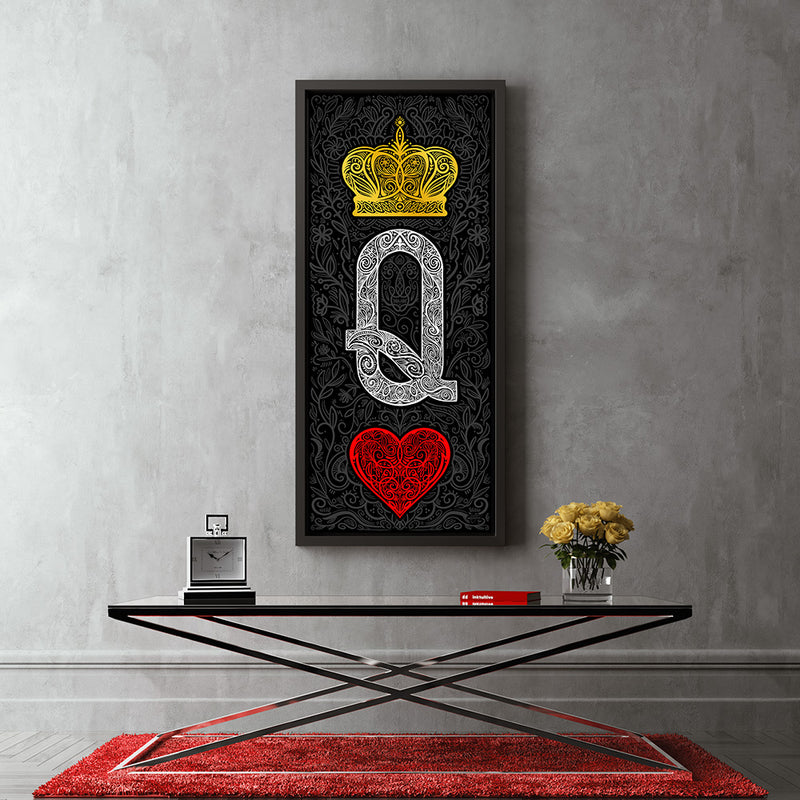 Ornate Queen of Hearts wall art