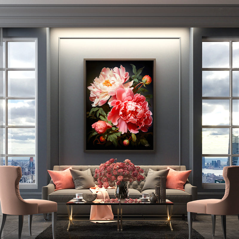 Peonies Flower Art: The Essence of Time in Inktuitive's Peony Flower ...