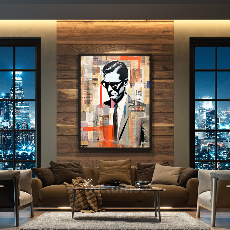 Piano Man portrait canvas art living room