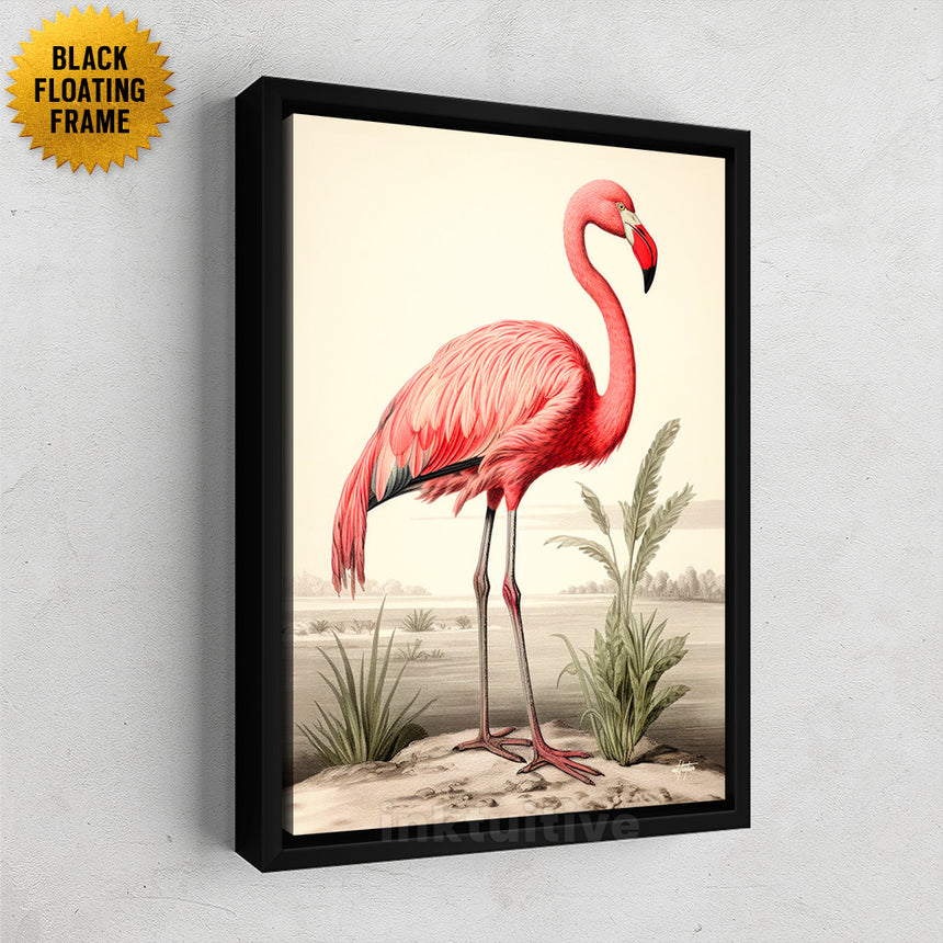 Flamingo Mirage: Elegance Poised in Pink Wall Decor – Inktuitive