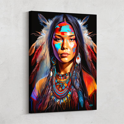 Portrait of a Native American woman canvas art