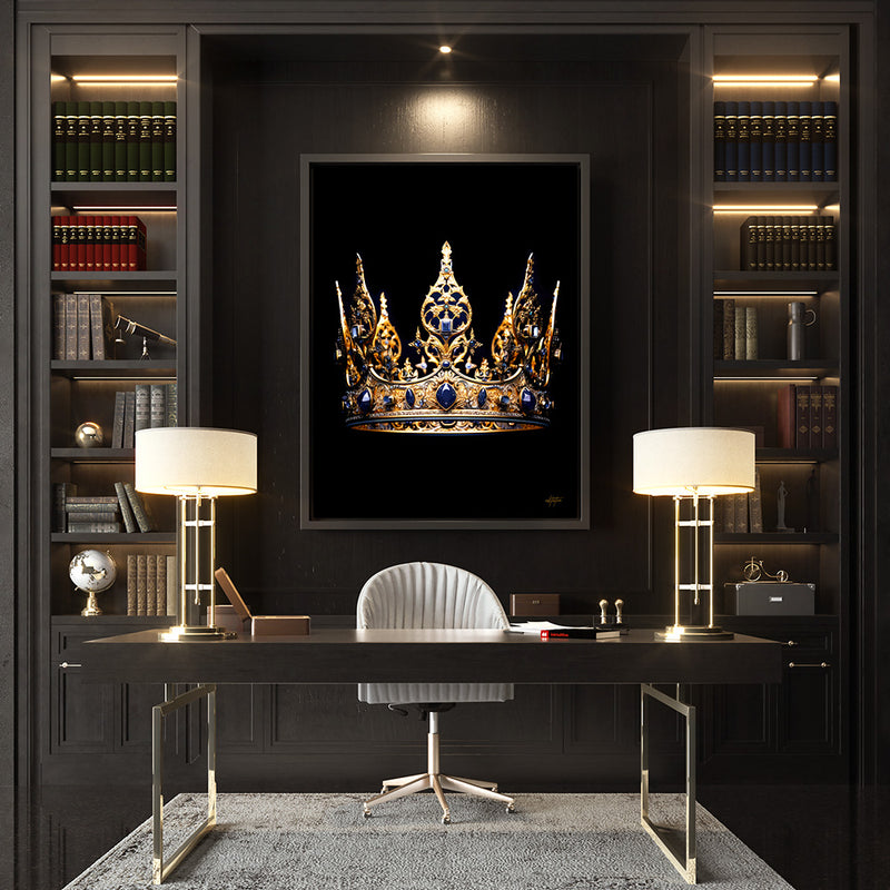 Queen Gold Crown Canvas Art Office