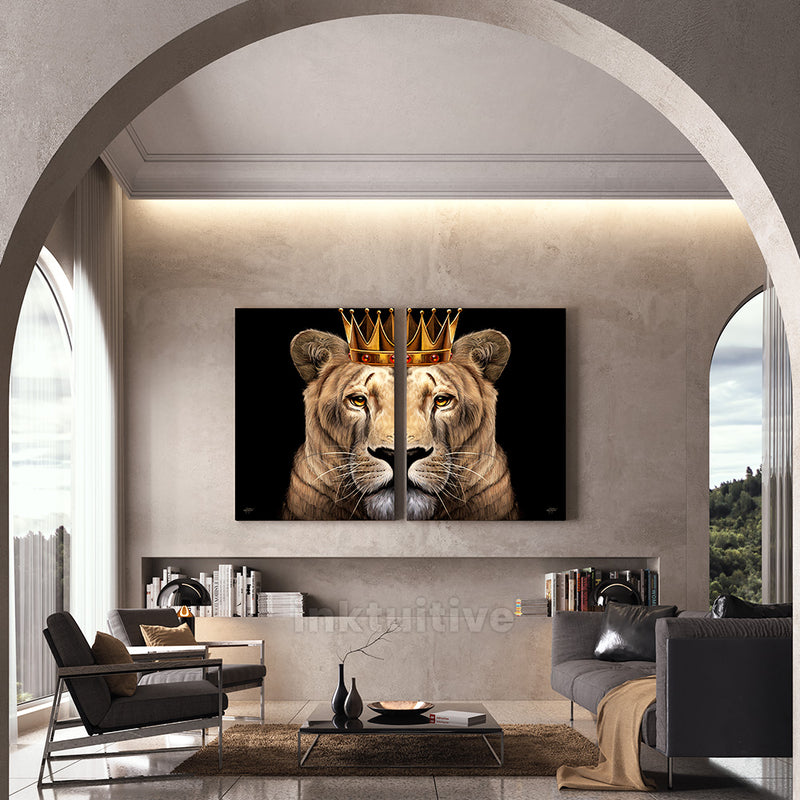 Queen Lioness wall art set