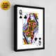 Queen of Clubs golf style wall decor framed