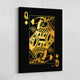 Queen of Diamonds gold poker card canvas art