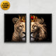 Regal Lioness and Lion framed wall art set