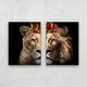Regal Lioness and Lion wall art set