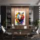 Rhino burst colorful watercolor canvas art for the office