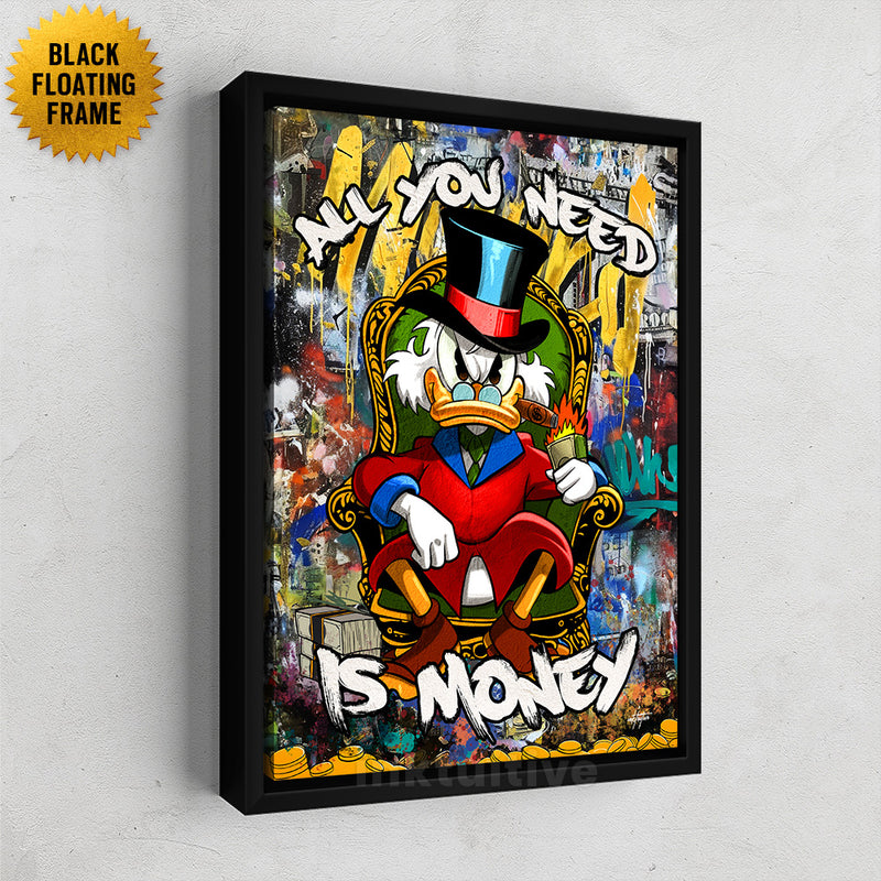 Scrooge Money Black Framed Art