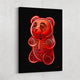 Skeleton translucent gummy bear canvas art