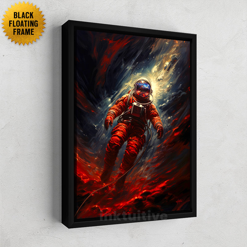 Space Man Black Framed Art