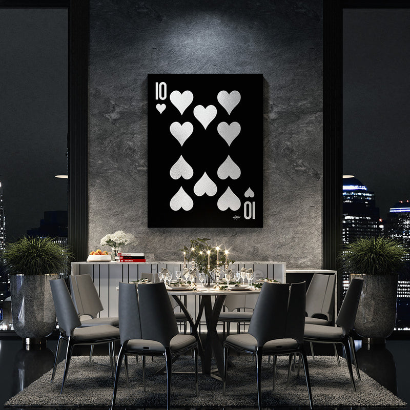 Ten Of Hearts Platinum Wall Art Dining Room