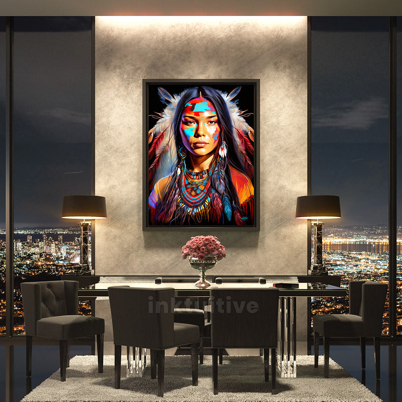 Tribal Native American woman canvas art