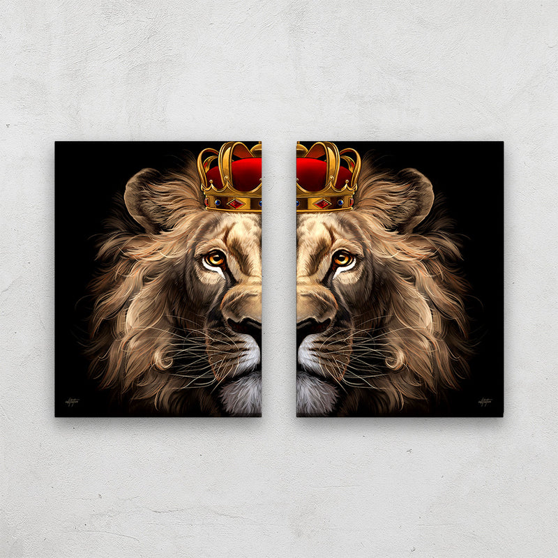Two-piece King Lion wall art set