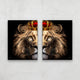 Two-piece King Lion wall art set