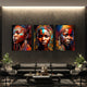 Vibrant African Tribal women wall decor set in a living room