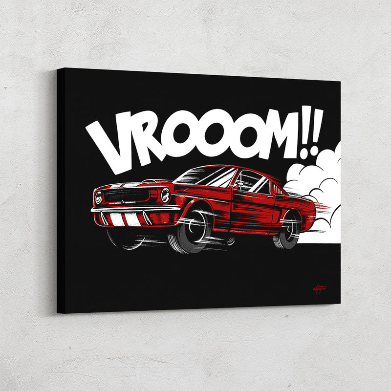 American muscle, red mustang wall art.