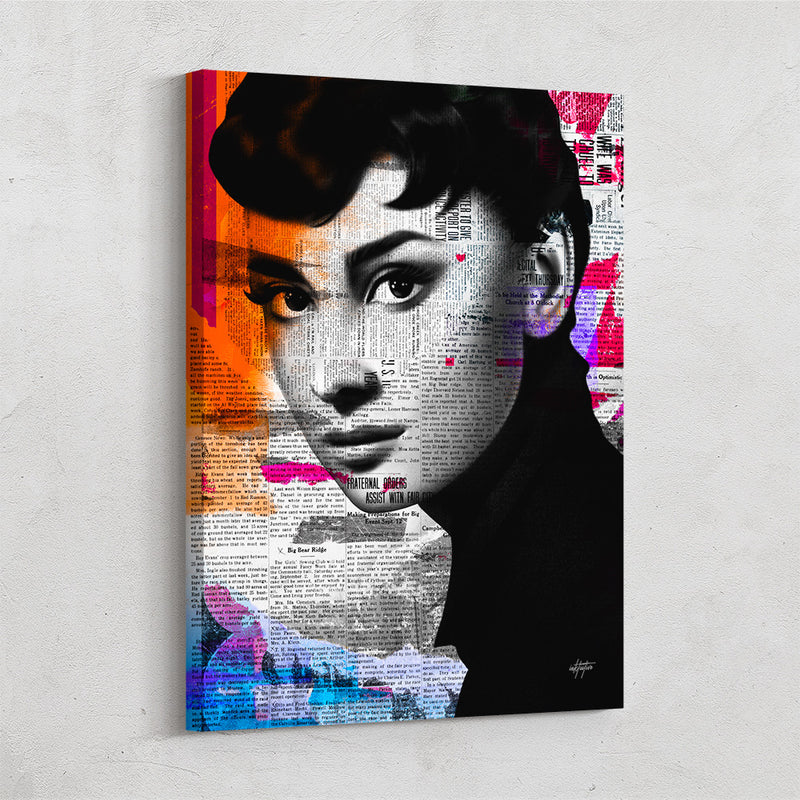 Audrey Hepburn silhouette portrait wall decor