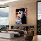 Audrey Hepburn portrait wall decor in a bedroom
