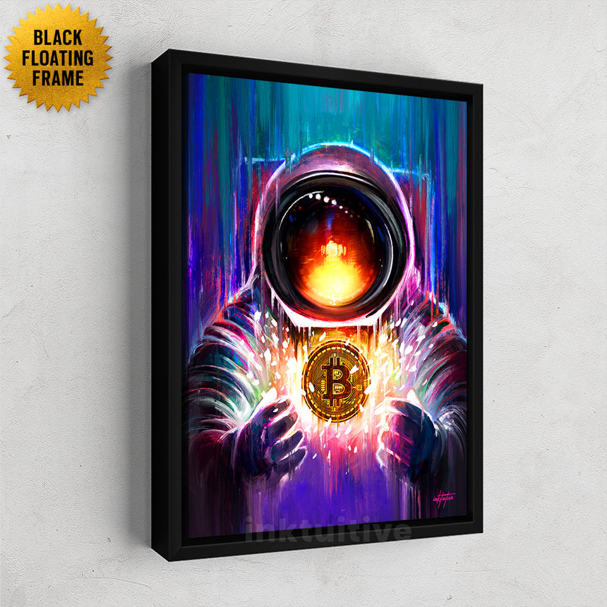 Totally Awe-Inspiring: Bitcoin Spaceman Inspirational Wall Art