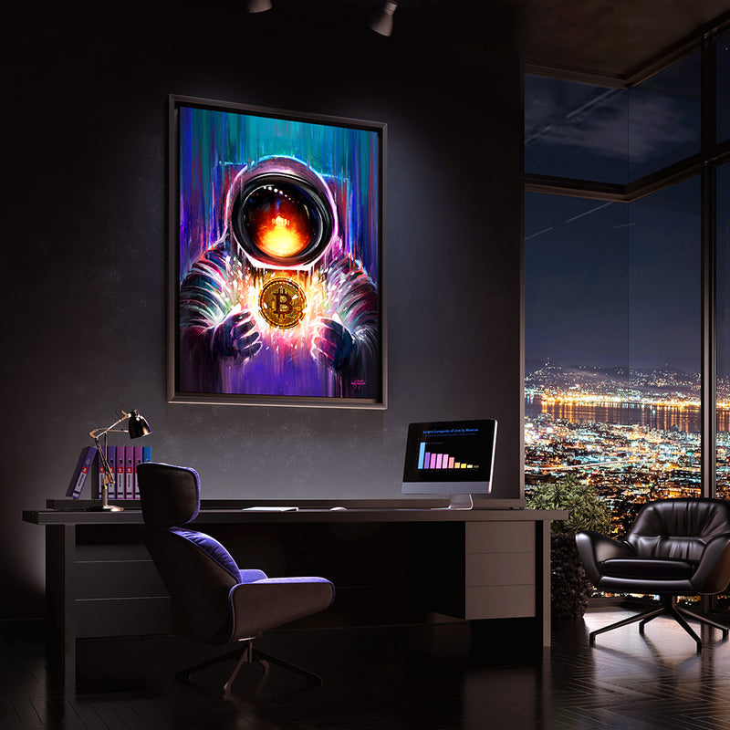 bitcoin spaceman office inspirational wall art