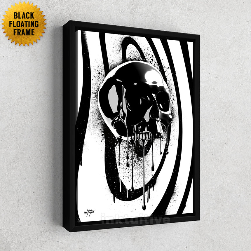 Dripping Black Metallic Skull: Inspirational Canvas Art | Inktuitive Dripping Black Metallic Skull: Inspirational Canvas Art | Inktuitive