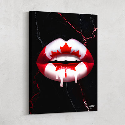 Canada flag lips art