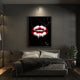 Canadian lips art in bedroom