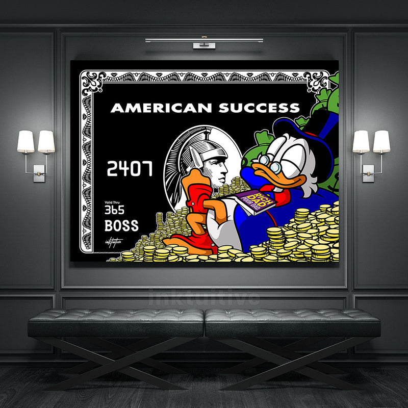 canvas art of american express black card with scrooge mcduck