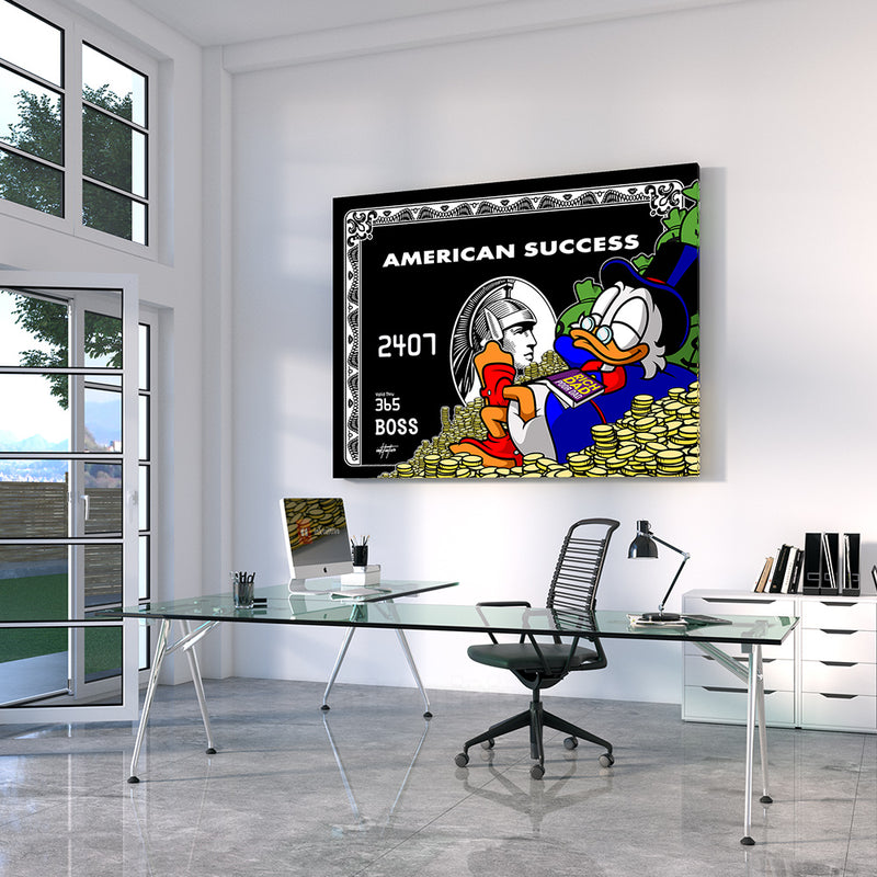 canvas art of scrooge mcduck on amex credit card