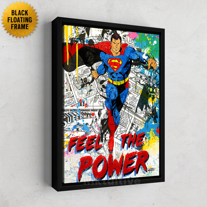 Canvas art of Superman - feel the power.