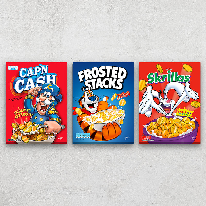 Cereal box theme modern motivational wall art by Inktuitive
