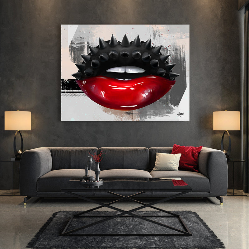 Christian Louboutin with spikes, modern living room art