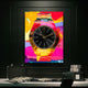 Colorful modern wall art of a Rolex