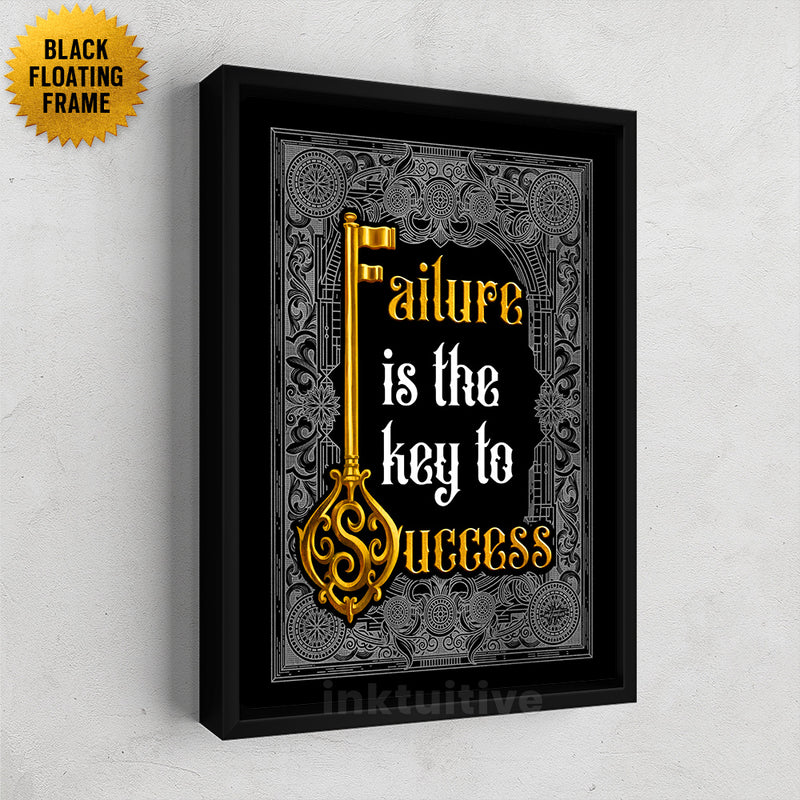 "Failure is the key to success", motivational art.