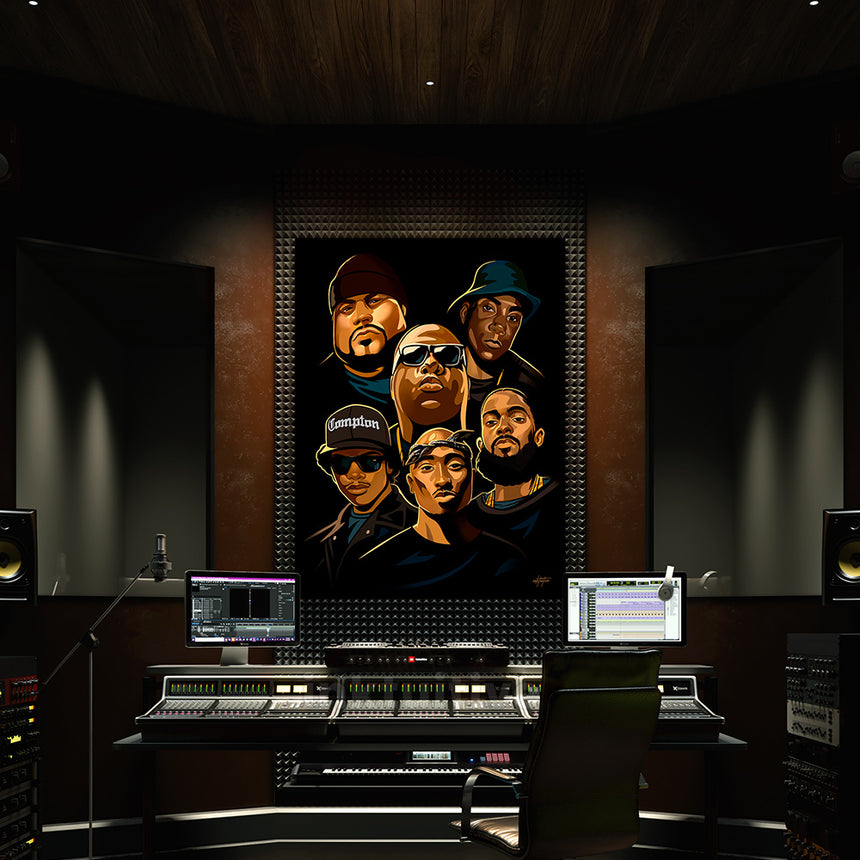 Stunning wall art tribute to the fallen legends of hip-hop