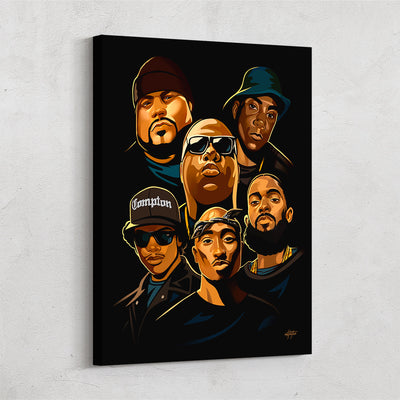 Fallen Legends, hip hop rap wall art.