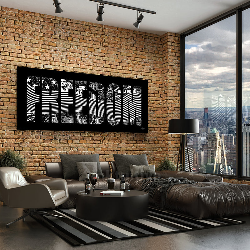 Freedom, inspirational wall art for living room.