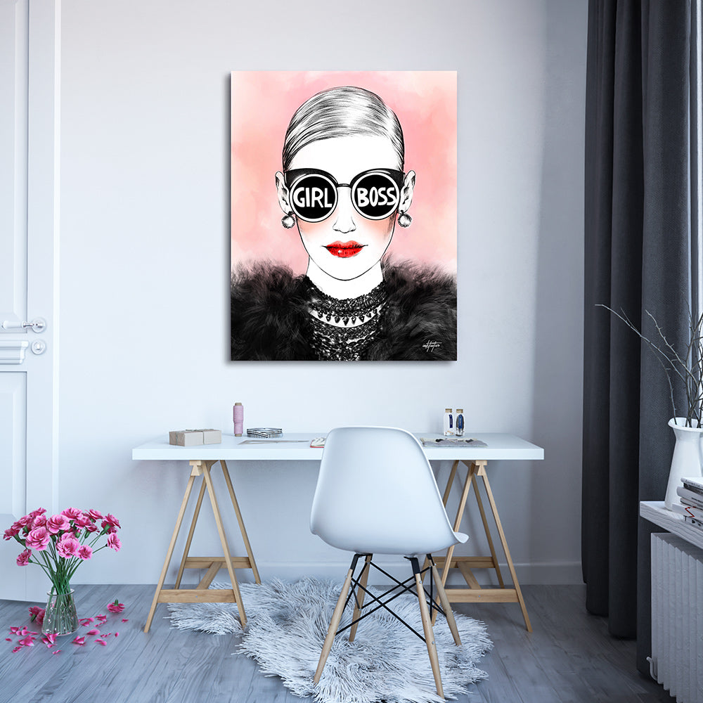 Inktuitive 'Luxury Girl' Inspirational Wall Art | Makeup Room Canvas Print  | Motivational Décor for Bedroom, Living Room & Business Office | 16 x 12